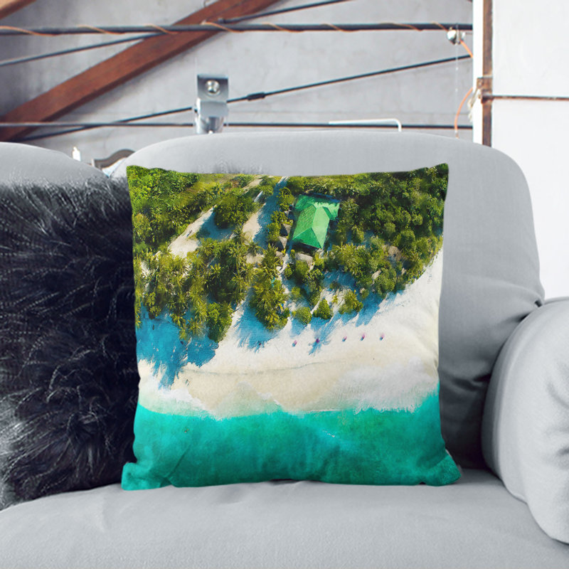 Square Cushion, 40 x 40 cm, Blue/Green/Black