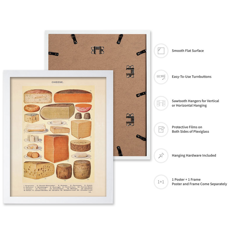 Fromage, Affiche, Encadrement blanc, H 11 po x l 14 po