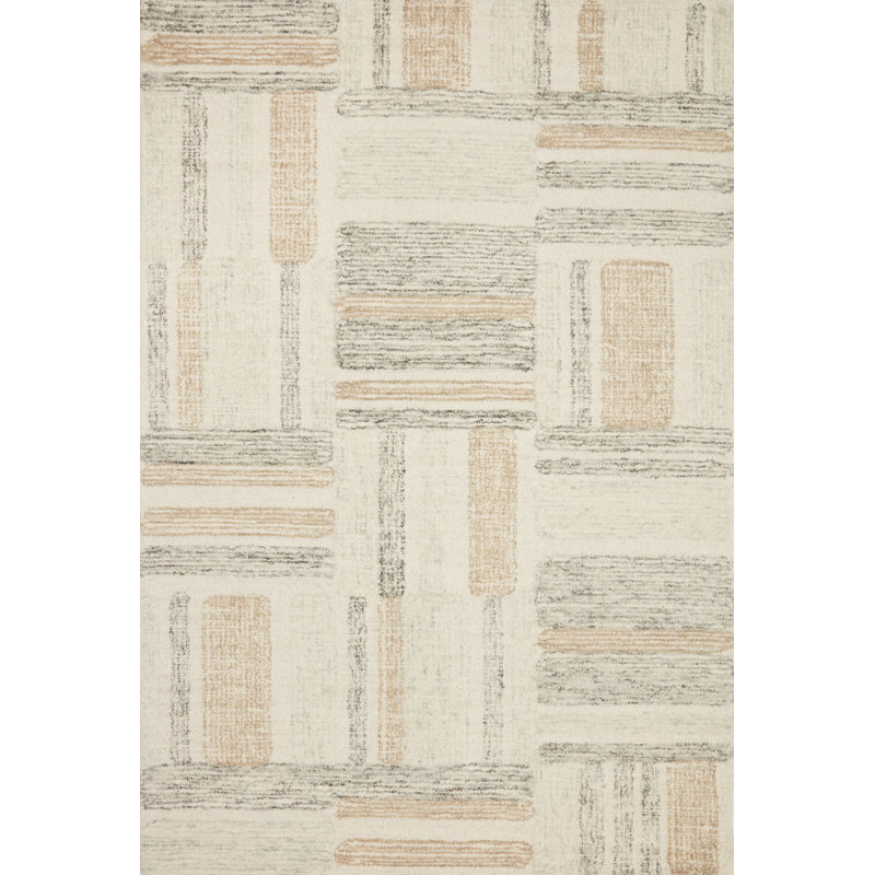 Tapis beige en laine touffeté à la main Manon, Rectangle 11 pi 6 po x 15 pi