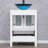 Khristopher 60'' Double Bathroom Vanity with Manufactured Wood Top, Glass Vessel Sink, Faucet, Drain-712803648-712803678