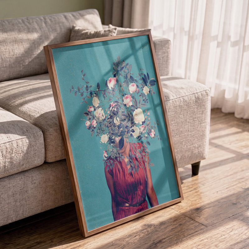 The First Noon I Dreamt of You by Frank Moth — Botanical Wall Art, Framed Canvas, 24 × 36, Black