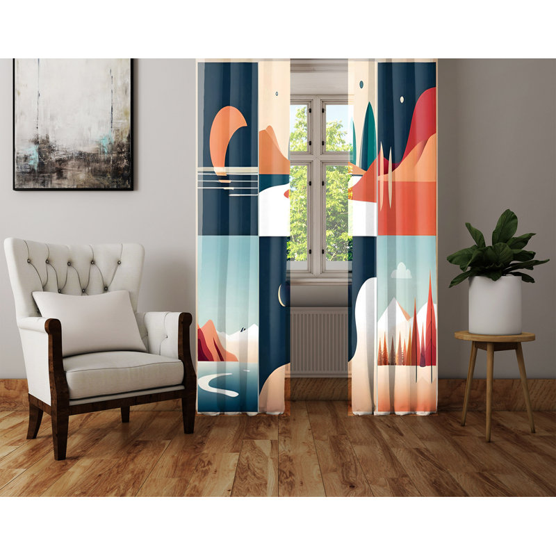 Paire de rideaux semi-transparents Beverie, L 20 po x L 82 po