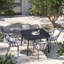 Malti 5-Piece 45" Square Dining Table & Armchairs Set - Bliss Linen Cushion-1459086625