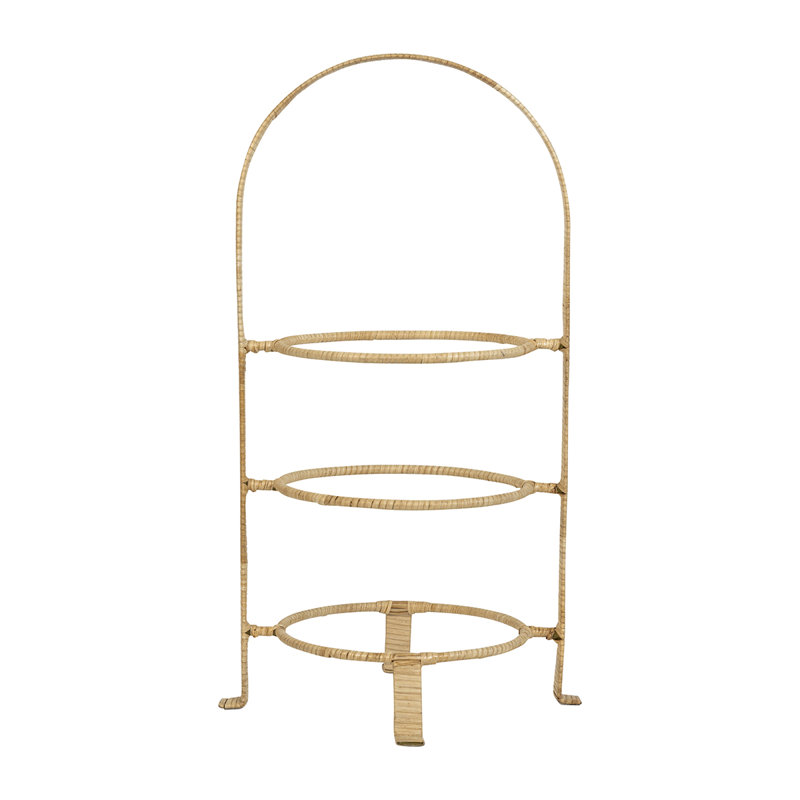 Provence Rattan Triple Tiered Server - Whitewash/Natural