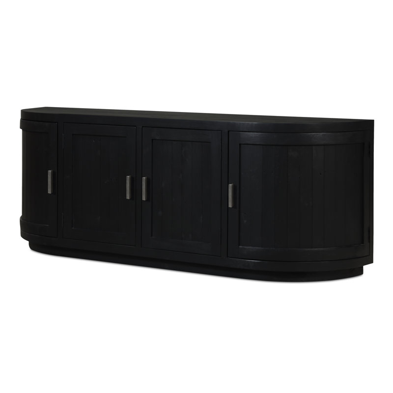Rudi Solid Wood TV Stand, Black