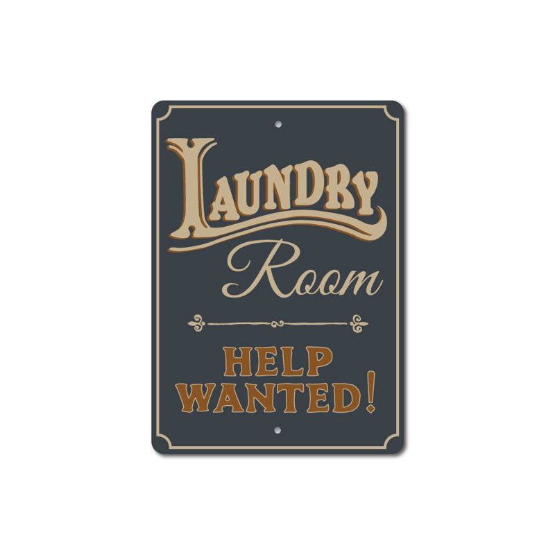 Plaque en aluminium «Aide à la lessive», H 14 po x l 10 po x P 0,04 po
