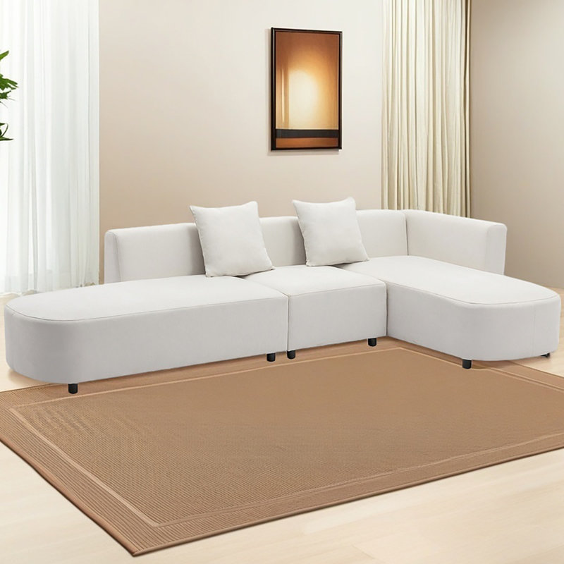 Canapé rembourré de luxe pour salon moderne, Beige