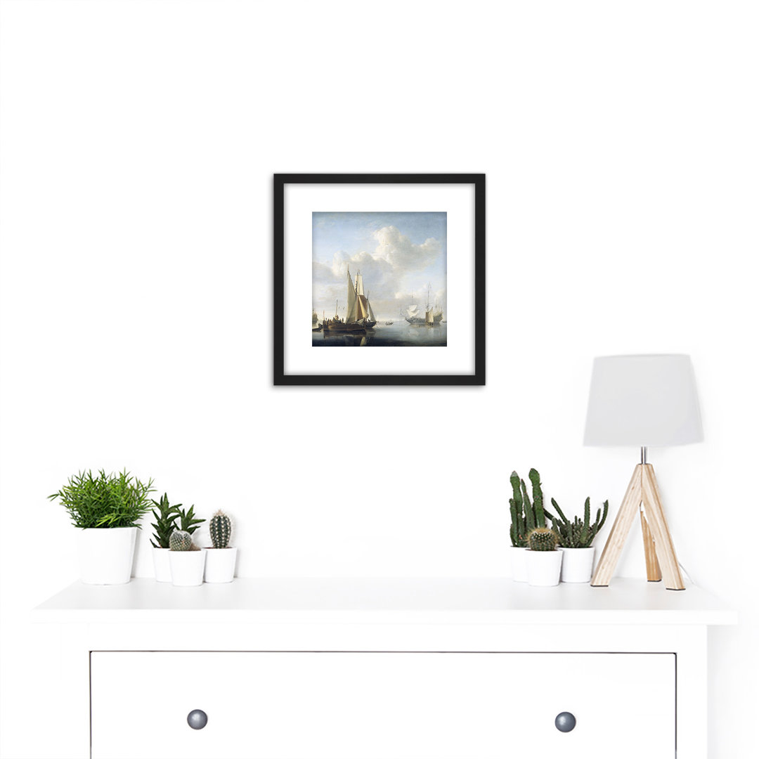 Van De Velde Ships Before The Coast by Willem van de Velde - Picture Frame Painting