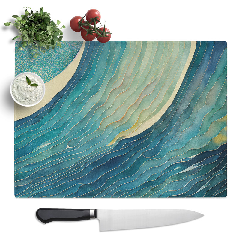 Abstract Ocean Vol.3  Glass Chopping Board