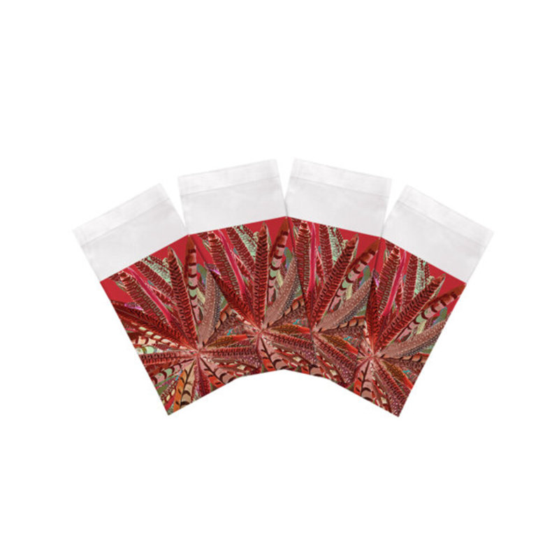 Cotton Blend Square Napkins, Red