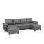 Canapé modulaire en forme de U avec rangement de 123 po et 6 places, gris-654781580