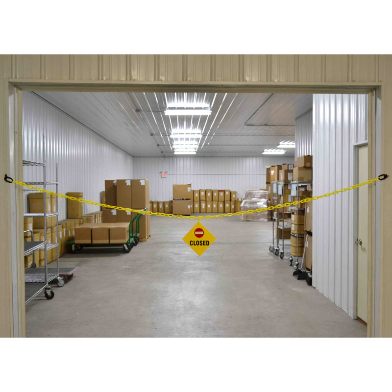 Chaîne de porte fermée en plastique, H 8 po x l 72 po x P 0,2 po