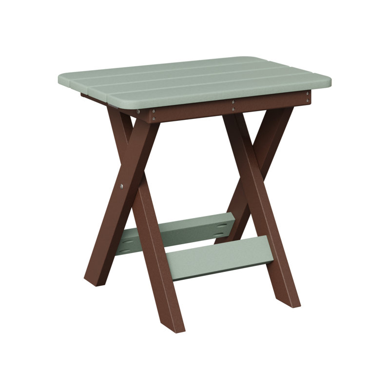 Berlin Gardens Folding End Table, Seafoam, Chocolate Brown