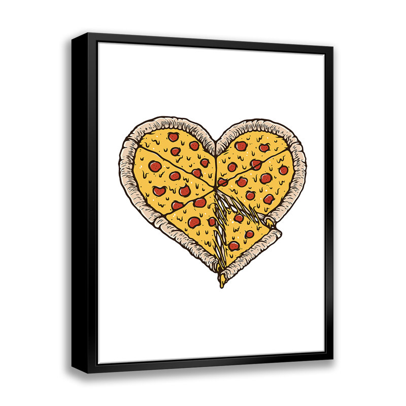 I Love Pizza - cadre flottant, impression sur toile, H 28 po x l 22 po x P 2 po