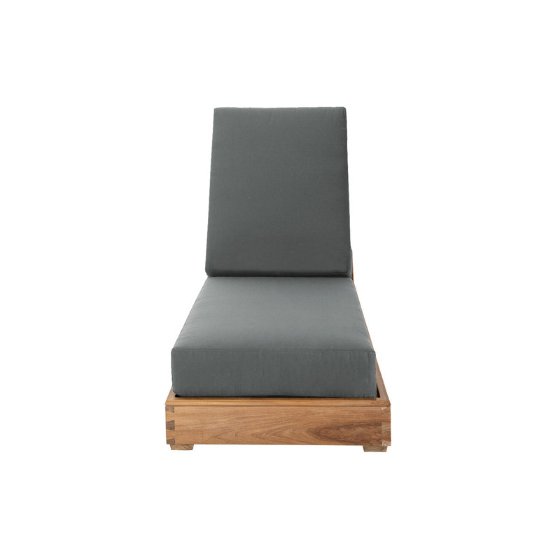 Chatsworth Outdoor Teak Chaise Lounge, Charcoal