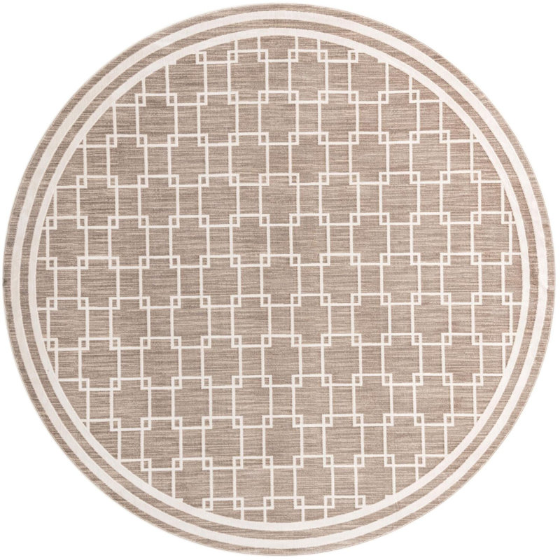 Tapis beige contemporain Ogorman, Rond 10pi