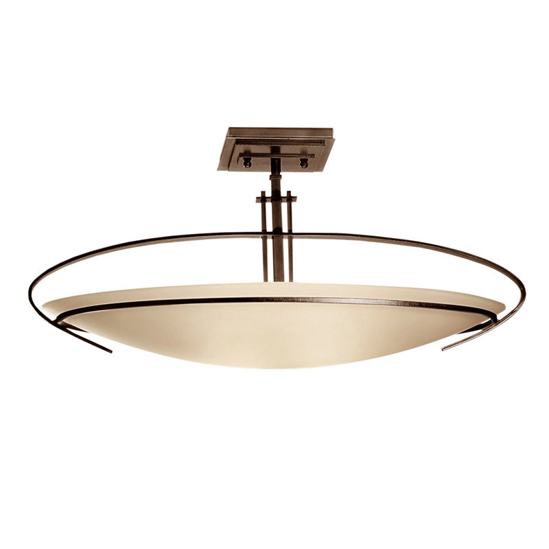 Mackintosh 2 - Light 23.6" Simple Bowl Semi Flush Mount, Bronze