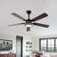 Ventilateur de plafond en bois massif de 52 pouces avec lumière DEL intégrée et télécommande, écoénergétique et élégant
