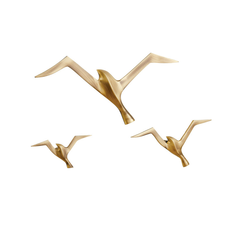 Handmade Modern Landscape & Nature Wall Decor on Metal, Antique Brass