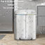 40L Dual Trash Can Kitchen Waste Rubbish Garbage, Dual Step Garbage Can & Recycle Bin with 2 Removable Inner Buckets (Silver, 40L)