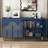 Modern Fluted Sideboard Buffet With Storage, Curve Element With Strict Lines, 4 Doors Storage Cabinet With Adjustable Shelves For Kitchen, Dining Room, Living Room-1676231345