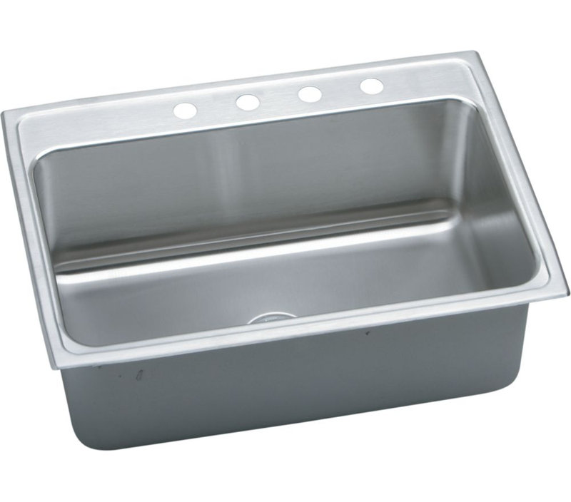 Lustertone 31" L x 22" W Drop-In Kitchen Sink, 4 hole, Chrome