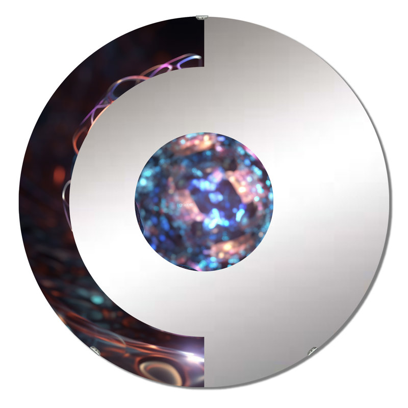 Zyair - Miroir mural demi-cercle, 23,6 po x 23,6 po
