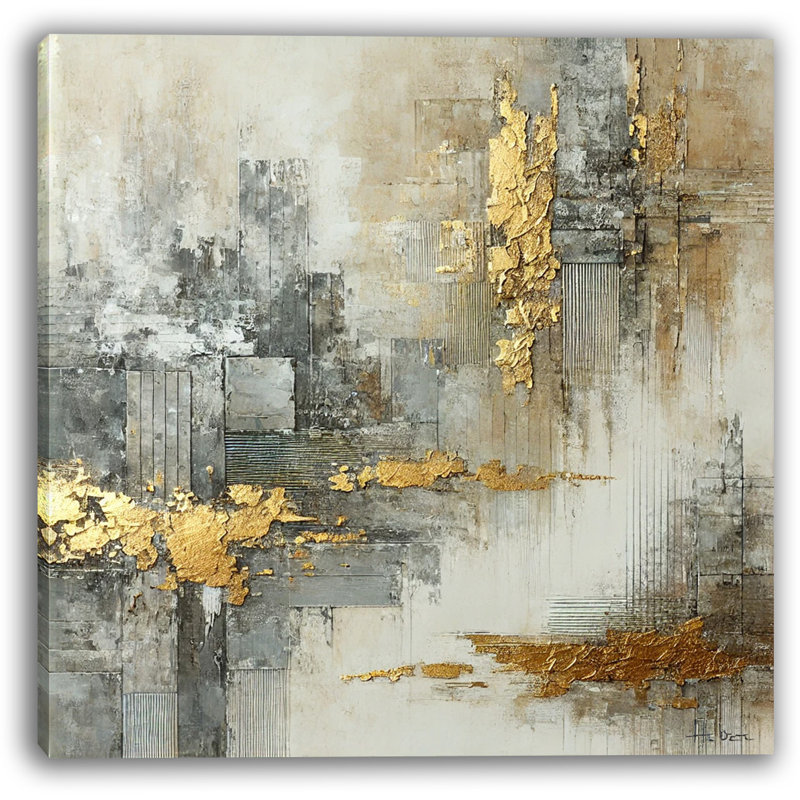 "Strata texturé doré", reproduction d'art sur toile, H 12 po x l 12 po x P 1 po