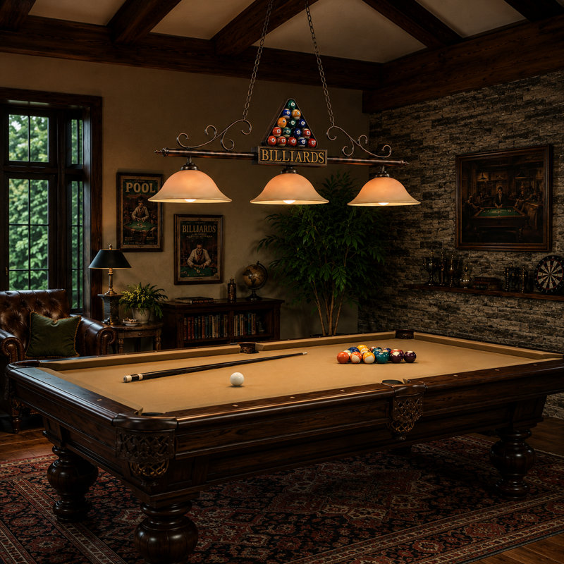 Brenneman 3-Light Pool Table Lights Linear Pendant By RAM Game Room