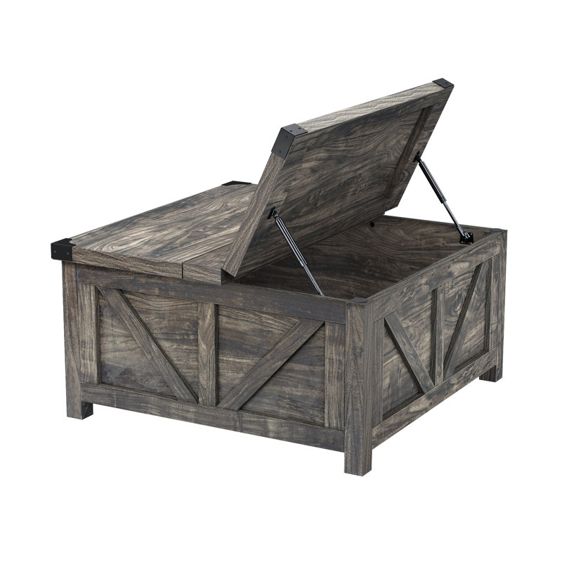 Vardell Single Coffee Table, 18.5" H x 35.6" W x 35.6" D, Dark Oak Gray