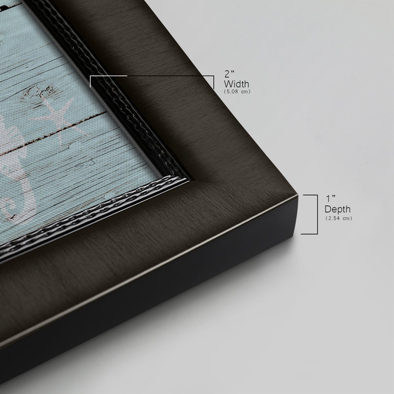 «Sea, Sand, Surf - Single Photo Frame», art textuel sur toile, Toile encadrée noire, H 25 po x l 45 po x P 1 po