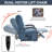 Power Blue Chenille Lift Recliner Chair Dual Motor Infinite Position Up To 350 LBS With Solid Wood Armrests, Heat Massage And Heavy Duty Motion Mechanism-627875819