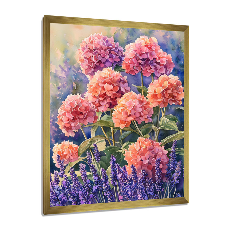 Shannen - Floral Wall Art, H 40 po x l 30 po, Reproduction encadrée d'une seule photo, Doré