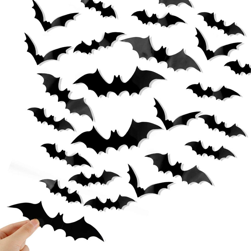 Chauves-souris, 120 pièces 3D autocollants de décoration d'Halloween pour la décoration intérieure
