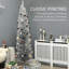 Arbre de Noël décoré 7 pi, arbre de Noël crayon avec 499 branches réalistes et support en plastique, argent-121053983-121053978