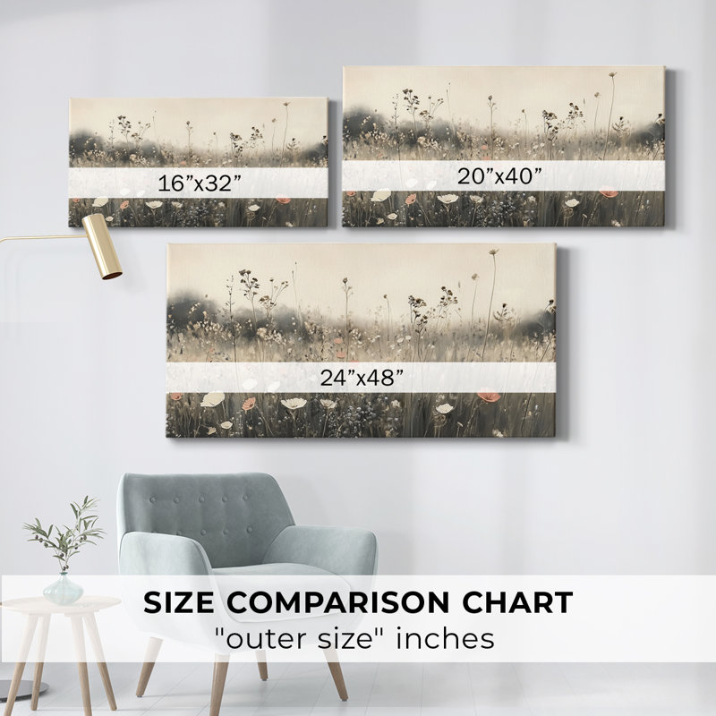 Botanical Series-CCXIV- Toile tendue avec châssis - Prêt à accrocher, H 16 po x l 32 po