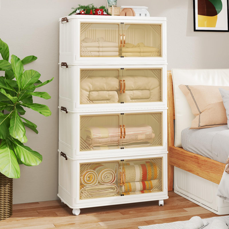 Large Stackable Storage Bins With Lids, 57.87" H x 29.53" W x 14.96" D
