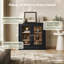 Buffet modulaire 95,1 "avec portes de présentation et rangement, noir-656624770