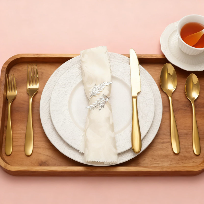 Ensemble de couverts 20 pièces en acier inoxydable pour 4 personnes, ensemble de couverts en argent poli de qualité alimentaire avec fourchettes, cuillères et couteaux pour la maison et le restaurant, va au lave-vaisselle