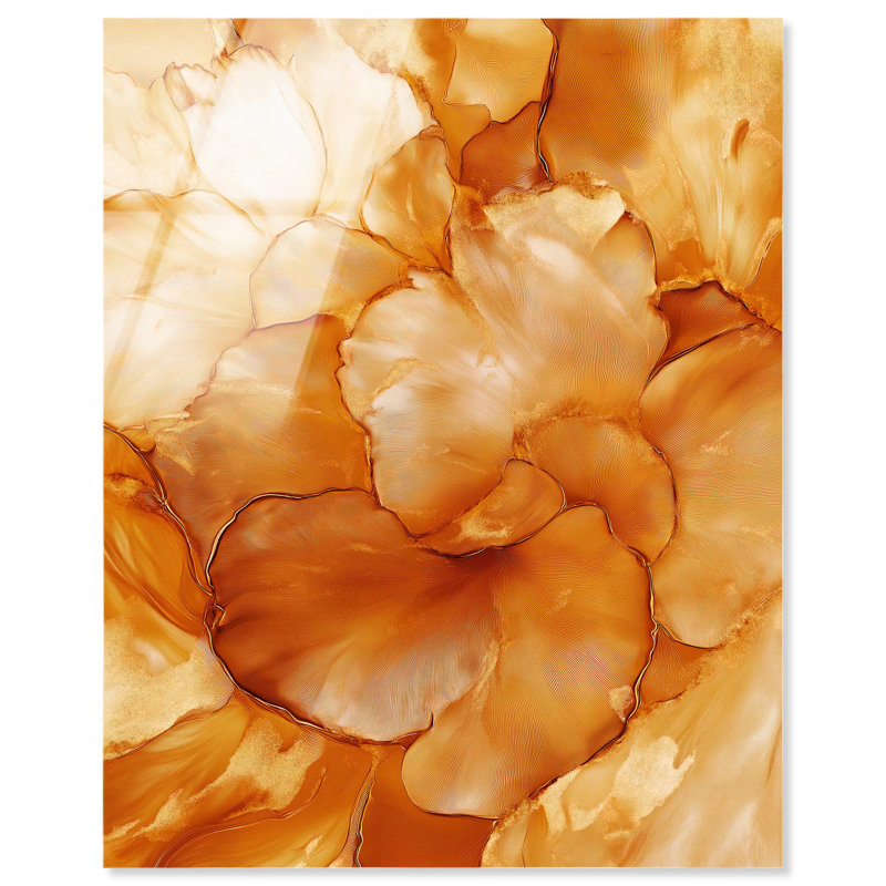Sunlit Bloom II Acrylique Floral Abstracts par Art Remedy, prêt à accrocher, H 20 po x l 16 po