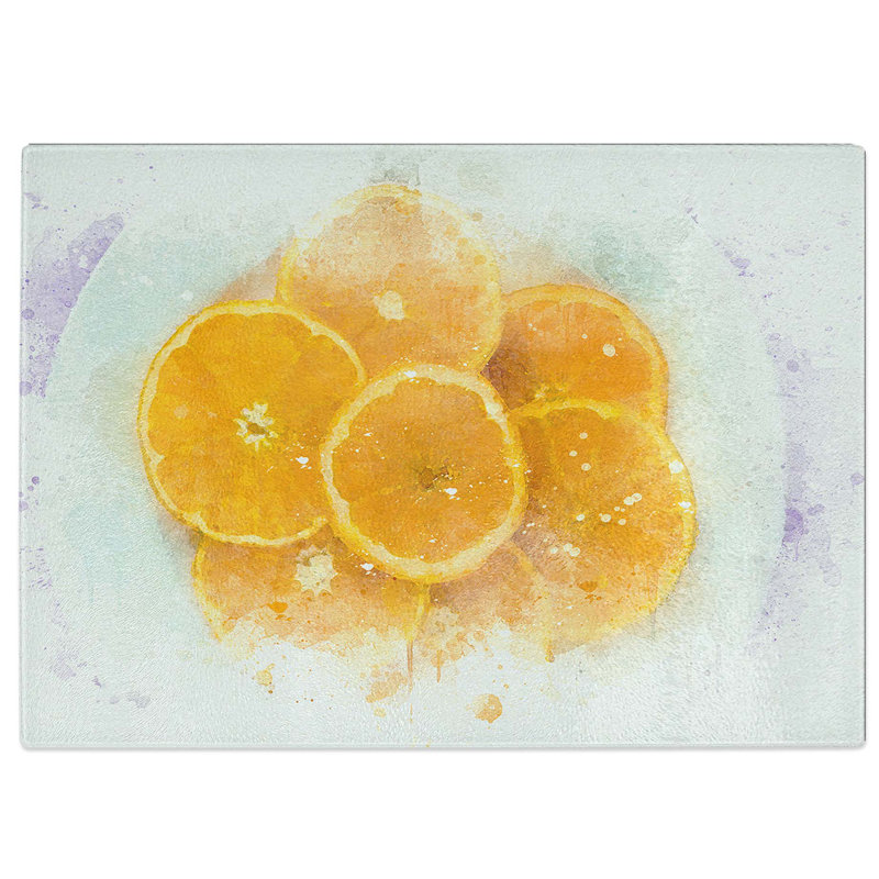 Tempered Glass Slices Chopping Board, 39 cm W x 28.5 cm L