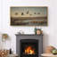 «Flying Cranes Over Marsh», impression sur toile encadrée pour décor rustique et naturel-115271179-115271177