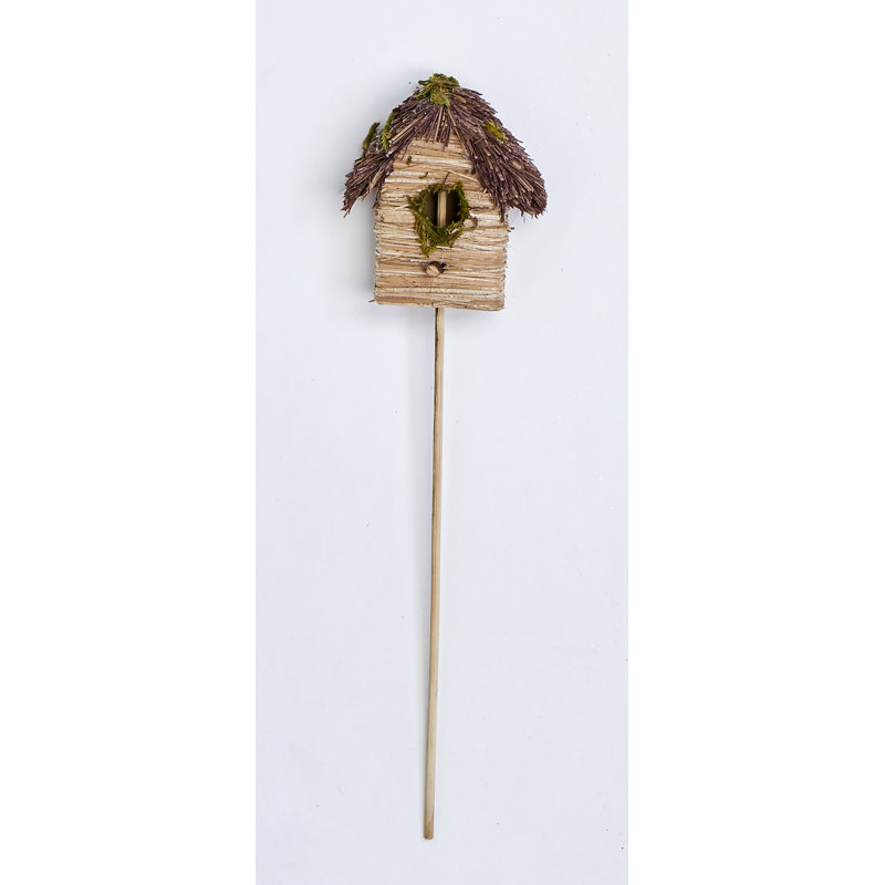 3" Birdhouse on 7" Wood Pick