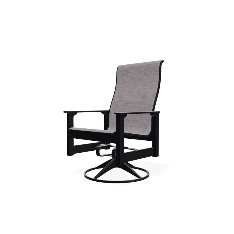 Leeward Polymer Outdoor Lounge Chair, Collect Charcoal, Black