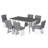 Modern 7-Piece Dining Table Set with 6 Upholstered Dining Chairs, Dark Gray+White-925763419-925763420-925763423