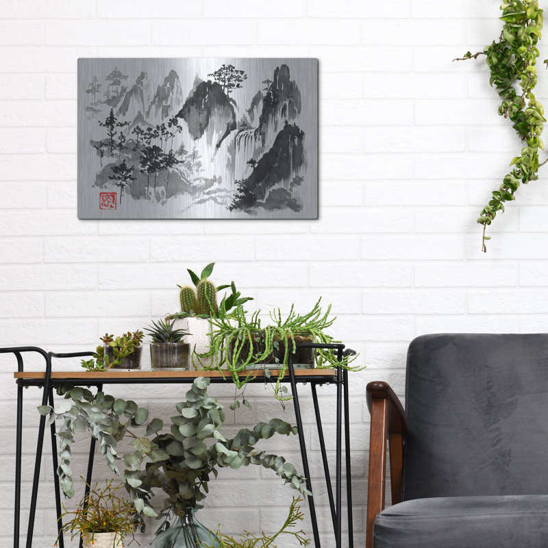«Cascade» par Pechane, art mural en métal, H 12 po x l 16 po
