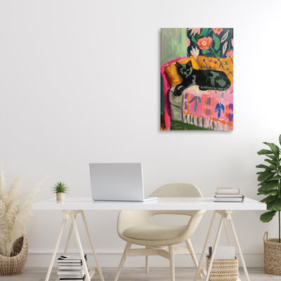 «Relaxed Kitty» sur toile de canapé, design par LSR Design Studio