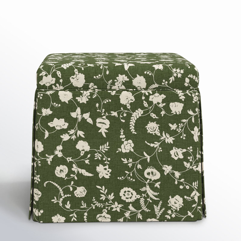 Jebb Upholstered Storage Ottoman, Robina Olive Floral