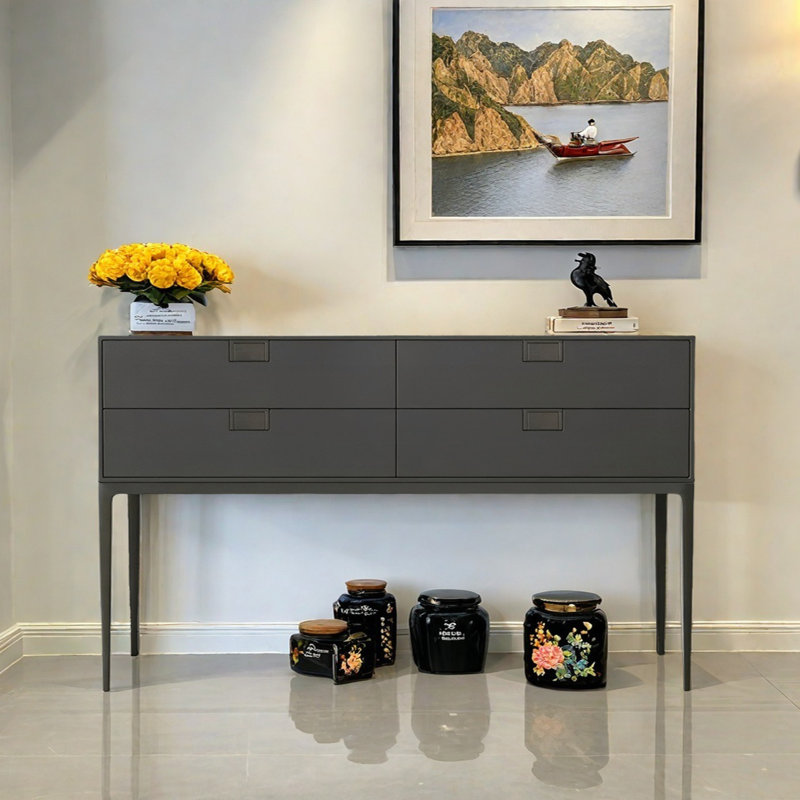 Console moderne moderne et pratique, H 35,43 po x l 62,99 po x P 15,75 po, Gris