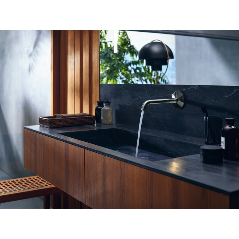 1.125" Height Wall Mounted Bathroom Sink Faucet, Chrome